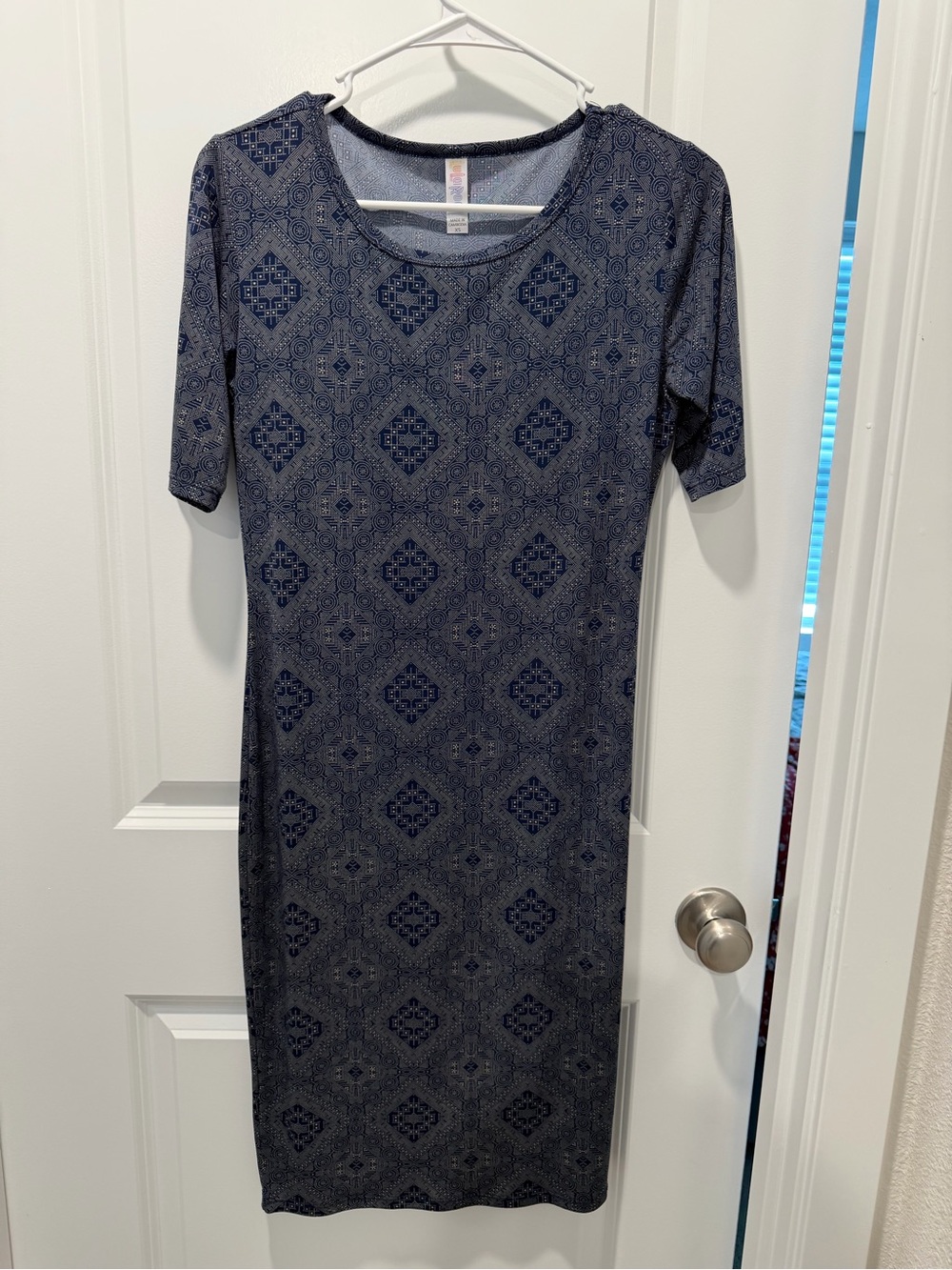 LuLaRoe Navy Geometric Midi Dress